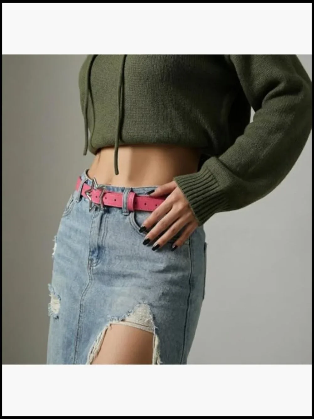 3pc Retro Y2k Star Waist Belt Set Goth Punk Rock Fashion Adjustable Faux Leather